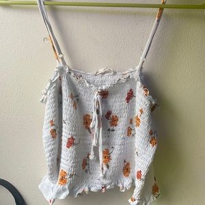 White and yellow flowered L.A hearts tank top